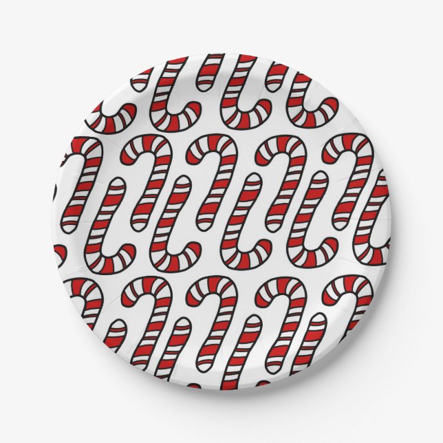 Candy Canes Paper Plates (Front)
