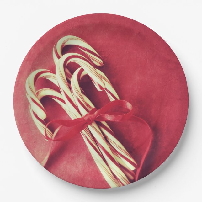Candy canes paper plates (Front)