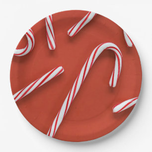 Candy Canes Paper Plates