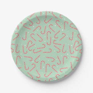 Candy Canes Paper Plates