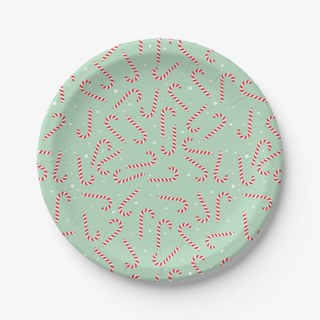 Candy Canes Paper Plates (Front)