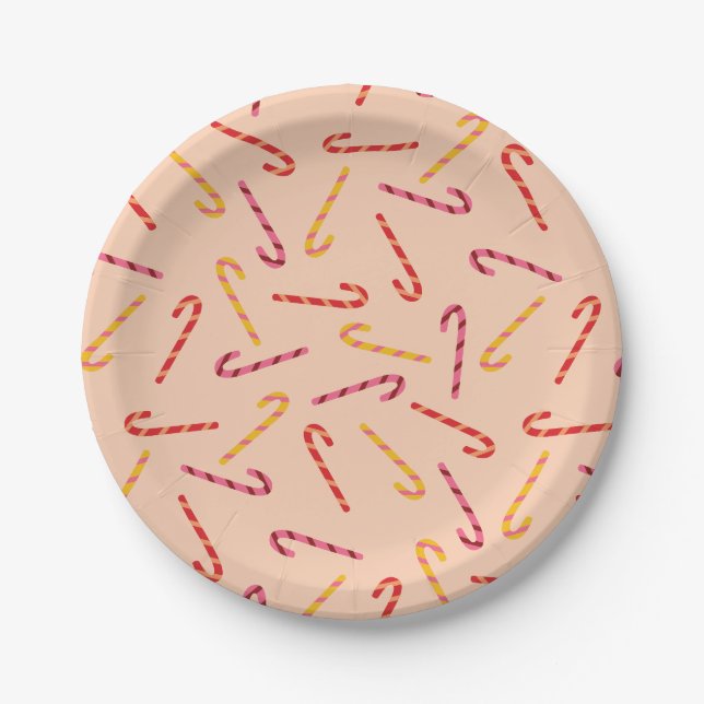 Candy Canes Paper Plates (Front)