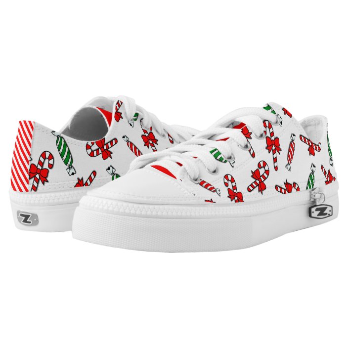 Candy Canes & Peppermints Unisex Holiday Sneakers | Zazzle.com