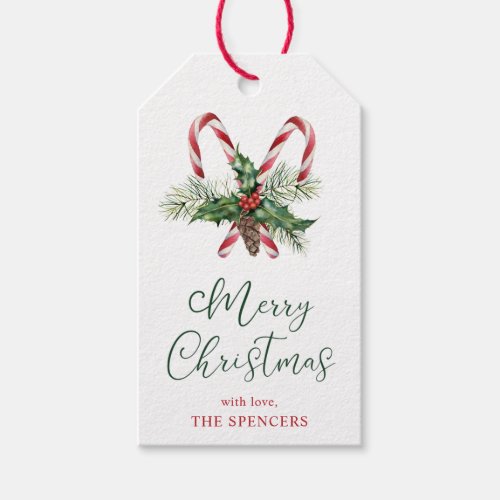 Candy Canes Personalized Christmas Gift Tags