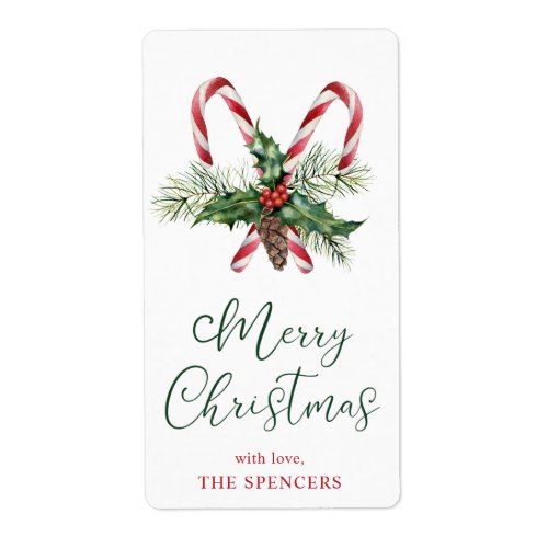 Candy Canes Personalized Christmas Gift Tags