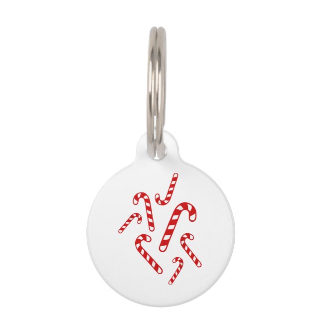 Candy canes  pet ID tag (Front)