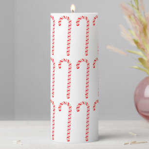 Candy Canes Pillar Candle