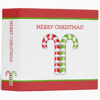 Candy Canes red green Christmas Album Binder
