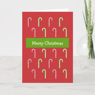 Candy Canes red green Christmas Card