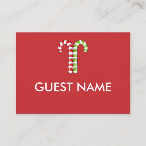 Candy Canes red green Dinner Place Card