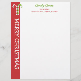Candy Canes red green Letterhead
