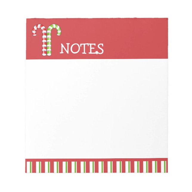 Candy Canes red green Notepad (Front)