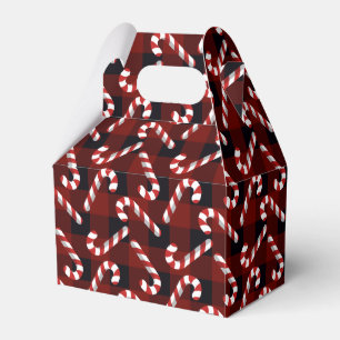 Candy Canes Red Plaid Favor Boxes