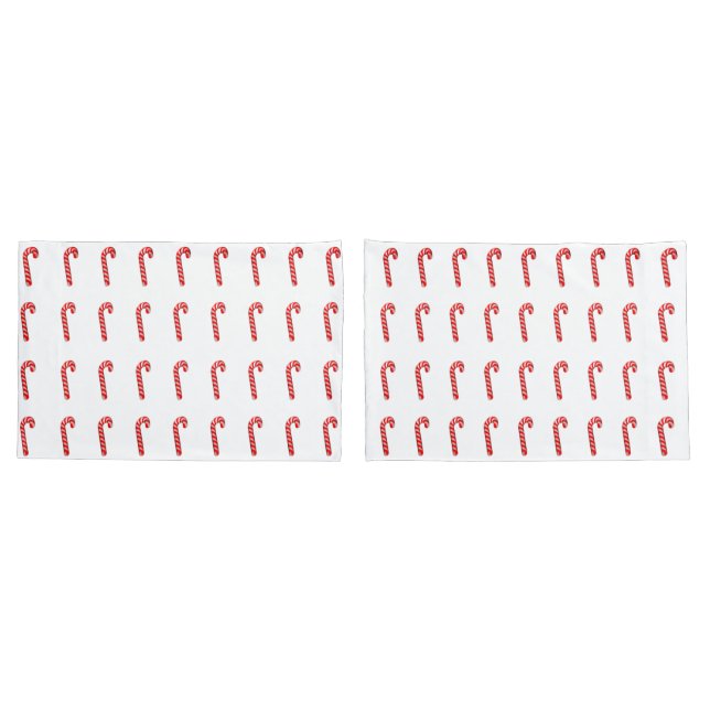 Candy Canes, Set of Two, Standard Pillow Cases (Back-Set)