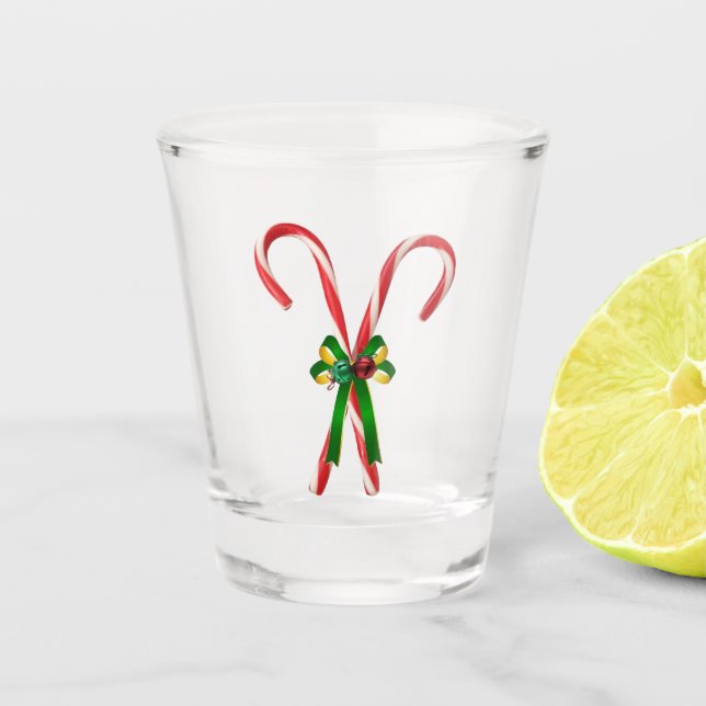 Candy Canes Shot Glass (Front)