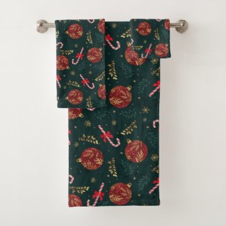 Candy Canes Snowflakes Red Christmas Balls Green