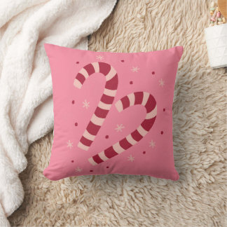Candy canes throw pillow