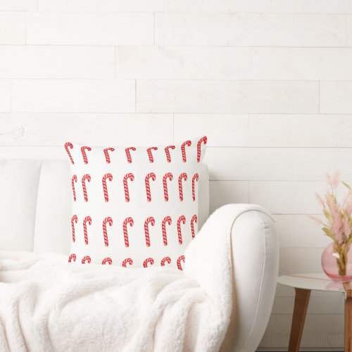 Candy Canes Throw Pillow 