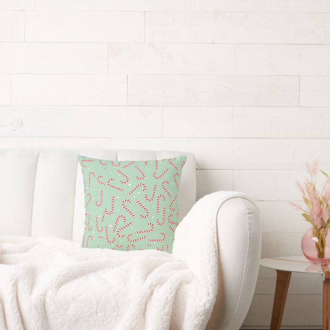 Candy Canes Throw Pillow (Couch)