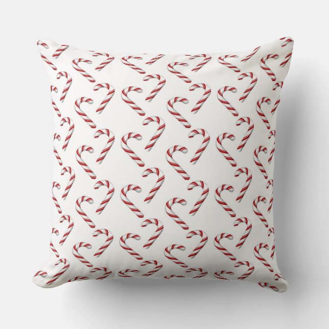 Candy Canes Throw Pillow (Front)