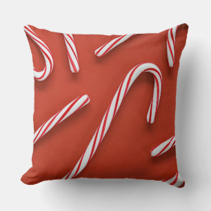 Candy Canes Throw Pillow
