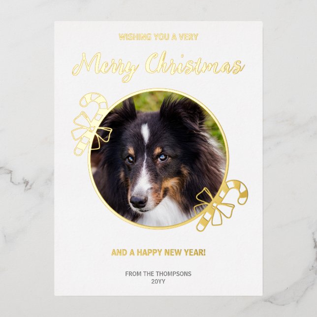 Candy Canes With Custom Photo Template And Text (Front)