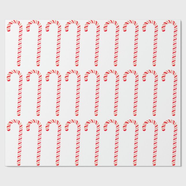 Candy Canes Wrapping Paper (Flat)