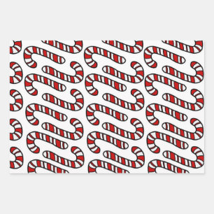 Candy Canes Wrapping Paper Sheets