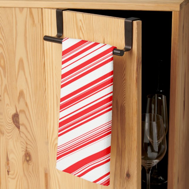 Candy Canes Xmas Red White Holiday 4Lyn Towel (Thirds Fold)