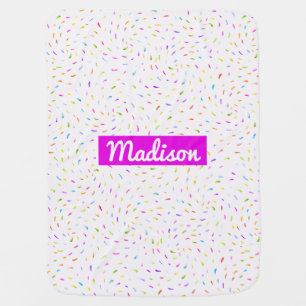 Candy Caramel Drops Pattern Personalized Modern Baby Blanket