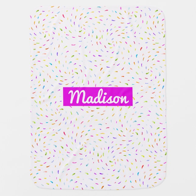 Candy Caramel Drops Pattern Personalized Modern Baby Blanket (Front)