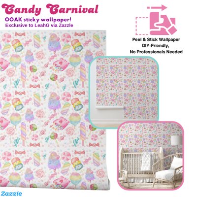 Candy Carnival Kids Sweet Shop Nursery Bedroom  Wallpaper