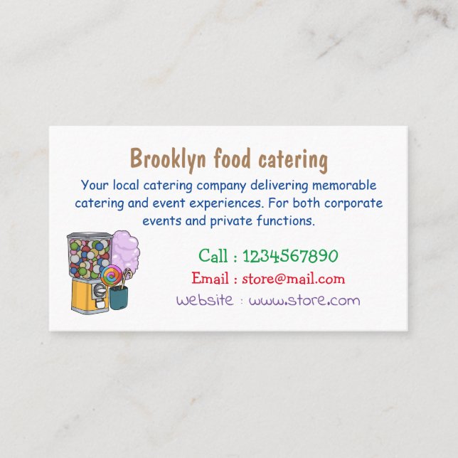 Candy cartoon illustration business card (Front)