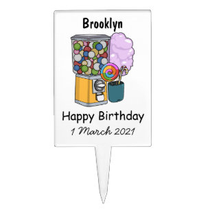Candy cartoon illustration   cake topper