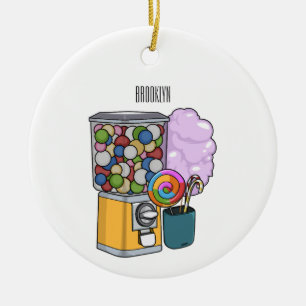 Candy cartoon illustration ceramic ornament