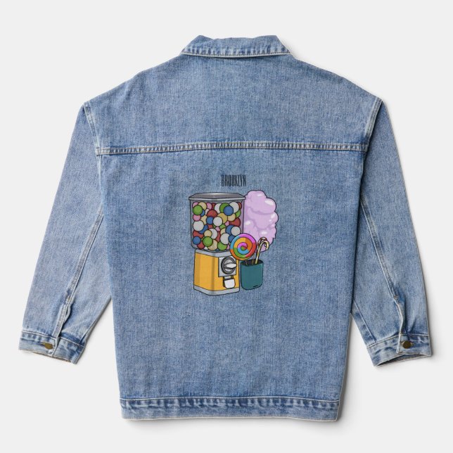 Candy cartoon illustration denim jacket (Back)