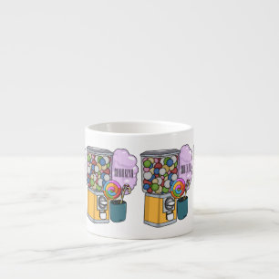 Candy cartoon illustration espresso cup