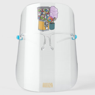 Candy cartoon illustration face shield