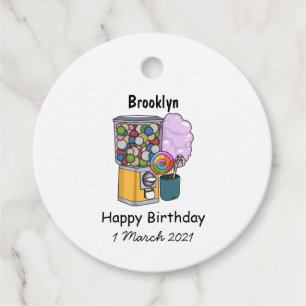Candy cartoon illustration  favor tags