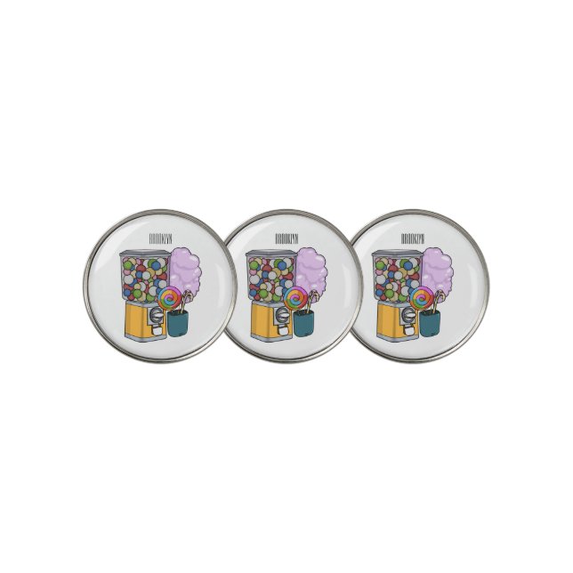 Candy cartoon illustration  golf ball marker (3 Up)
