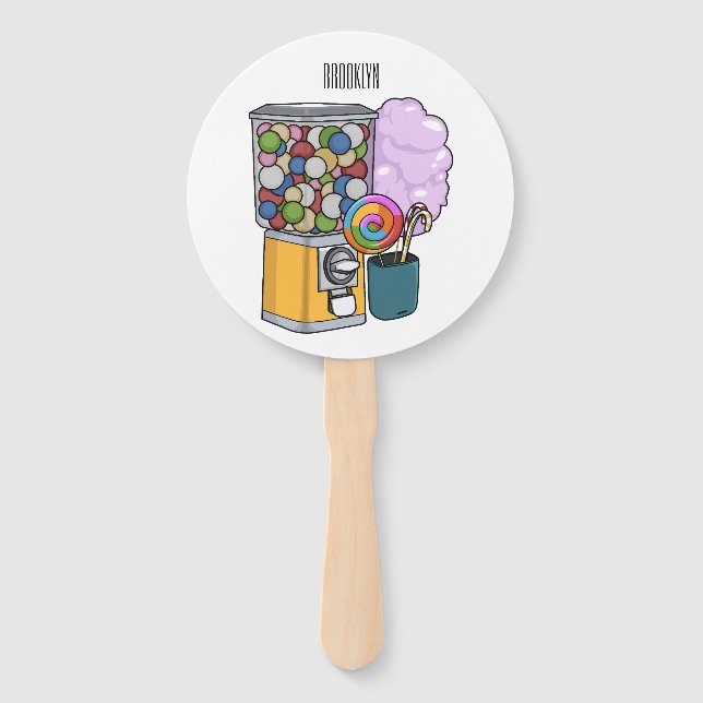 Candy cartoon illustration hand fan (Front)