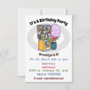 Candy cartoon illustration invitation
