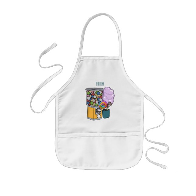 Candy cartoon illustration kids' apron (Front)