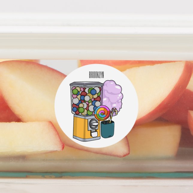 Candy cartoon illustration  labels (Affixed)