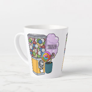 Candy cartoon illustration latte mug