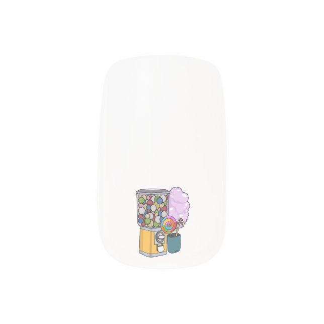 Candy cartoon illustration minx nail art (Left Thumb)