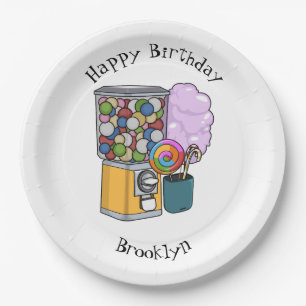 Candy cartoon illustration paper plates