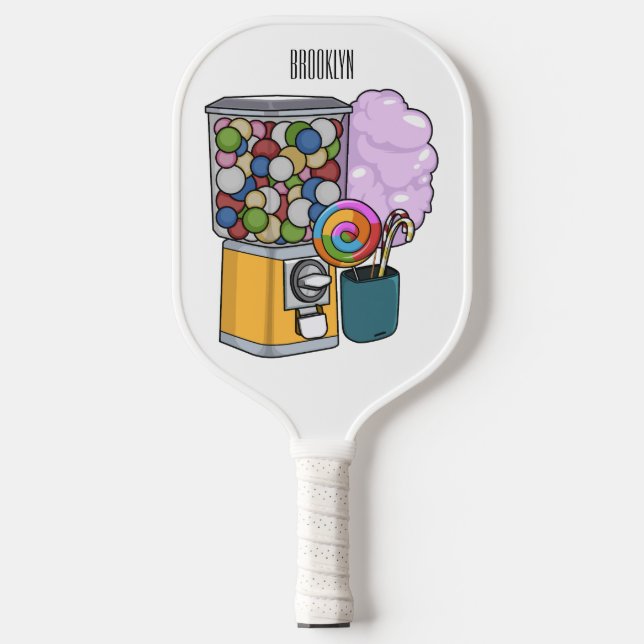 Candy cartoon illustration pickleball paddle (Front)