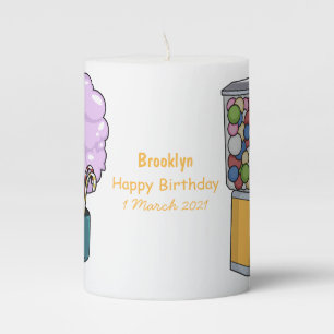 Candy cartoon illustration pillar candle