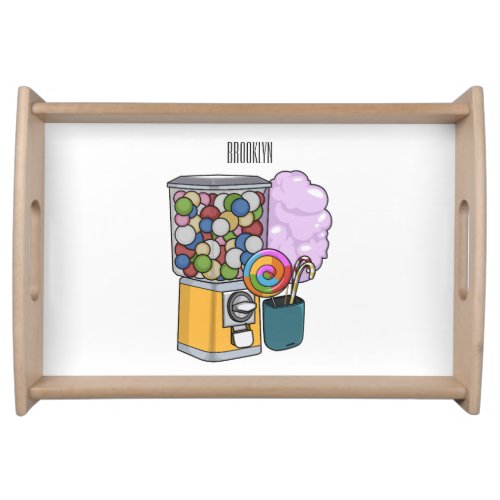 Candy cartoon illustration serving tray